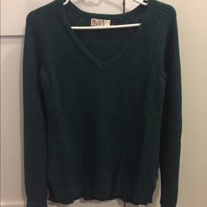 Emerald Green V Neck Sweater